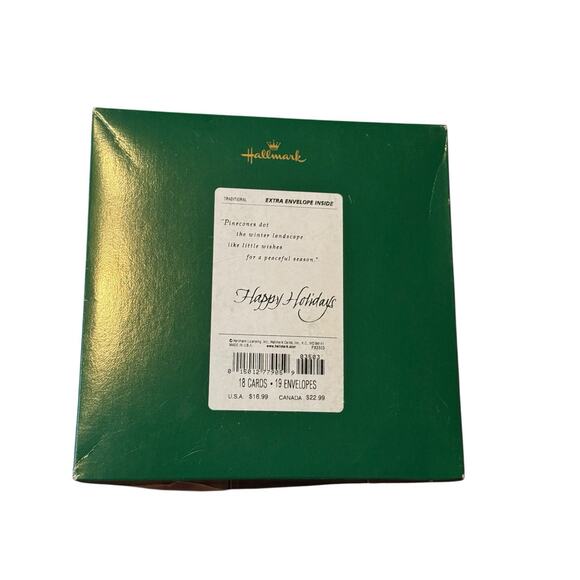 Hallmark Christmas Cards Boxed Set (18) Pinecone Winter Snow Holiday Envelopes - Picture 3 of 6